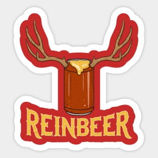 Reinbeer Reindeer Beer X-mas Beer Can Drinking Sticker